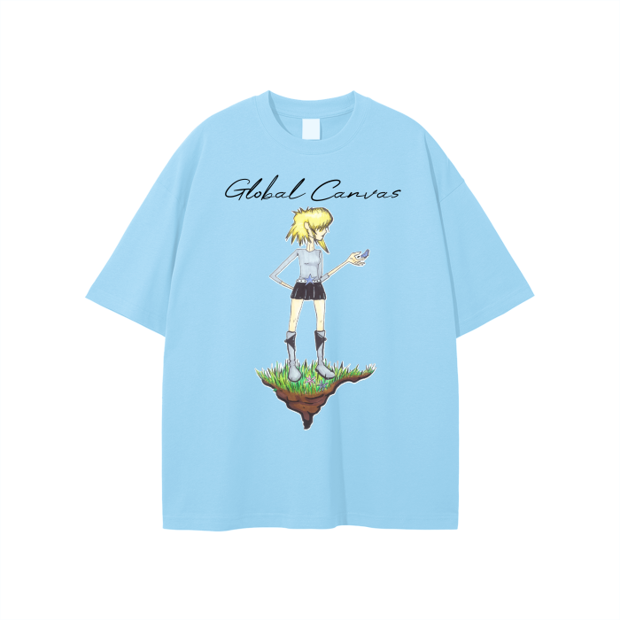 MADDIE SALAZAR HAND DRAWING - Solid Color Loose Fit FOG T-Shirt