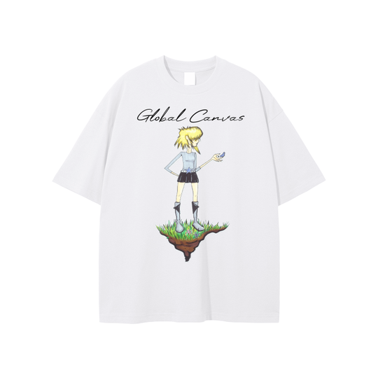 MADDIE SALAZAR HAND DRAWING - Solid Color Loose Fit FOG T-Shirt